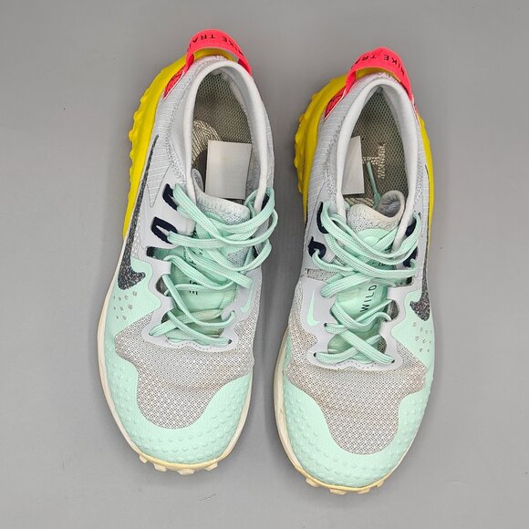 Nike Air Zoom Wildhorse Women Size 7 Aura Mint Foam Yellow Rare Trail Running - Picture 4 of 11